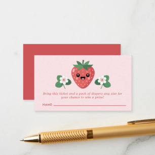 Recepción Tarjeta de Rifa de Pañales para Baby Shower Kawaii