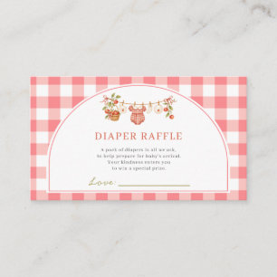 Recepción Tarjeta de rifa de pañales para baby shower La niñ