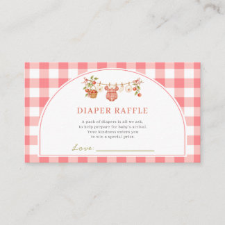 Recepción Tarjeta de rifa de pañales para baby shower La niñ
