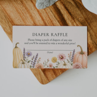 Recepción Tarjeta de rifa de pañales para baby shower Otoño