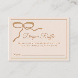 Recepción Tarjeta de Rifa de Pañales para Baby Shower 'Un Be