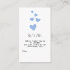 Recepción Tarjeta de rifa de pañales para niño con corazones