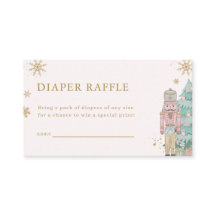 Tarjeta de rifa de pañales Pastel Pink Nutcracker 