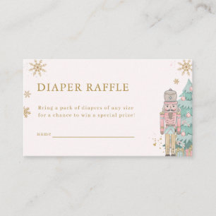Recepción Tarjeta de rifa de pañales Pastel Pink Nutcracker