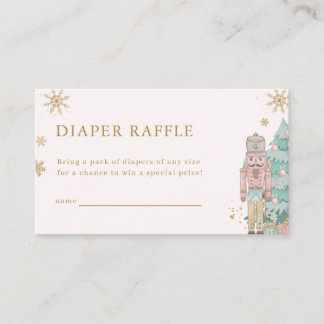 Recepción Tarjeta de rifa de pañales Pastel Pink Nutcracker