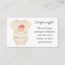 Tarjeta de Rifa de Pañales Santa Baby