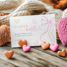 Recepción Tarjeta de Rifa de Pañales Sprinkle Bow Hearts