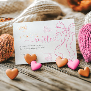Recepción Tarjeta de Rifa de Pañales Sprinkle Bow Hearts