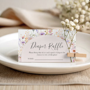 Recepción Tarjeta de rifa de pañales Wildflower