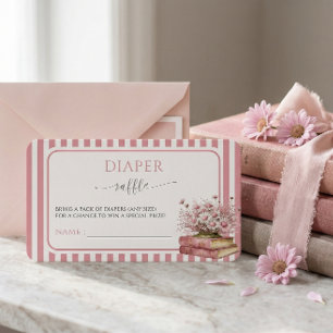 Recepción Tarjeta de Rifas de Pañales para Baby Shower con L