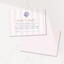 Tarjeta de Rifas de Pañales para Baby Shower Sea Y