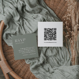 Recepción Tarjeta de RSVP Bohemian SAGE, Inserto de Código Q