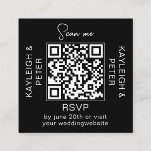 Recepción Tarjeta de RSVP de boda con código QR moderno
