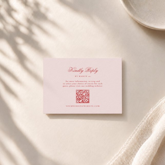 Recepción Tarjeta de RSVP de boda con código QR Raspberry Bl (Subido por el creador)