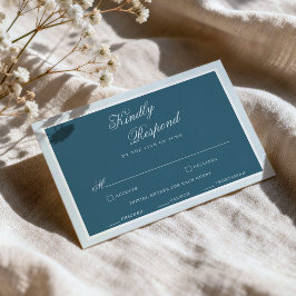 Recepción Tarjeta de RSVP de boda con raya azul de dinero an