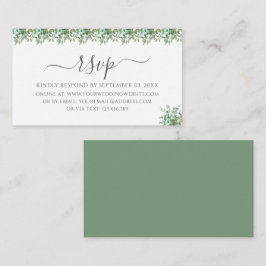 Recepción Tarjeta de RSVP de Boda de Eucalipto