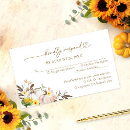 Recepción Tarjeta de RSVP de Boda de Otoño con Girasoles Rús