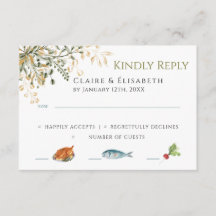 Tarjeta de RSVP de Boda Elegante