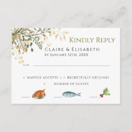 Recepción Tarjeta de RSVP de Boda Elegante