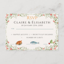 Tarjeta de RSVP de Boda Elegante