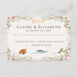 Recepción Tarjeta de RSVP de Boda Elegante