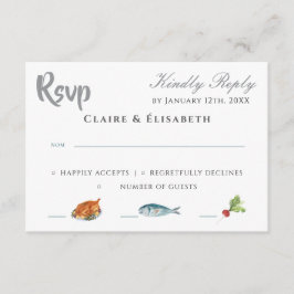 Recepción Tarjeta de RSVP de Boda Elegante