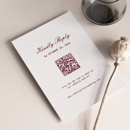 Recepción Tarjeta de RSVP de boda elegante crema y burgundy 