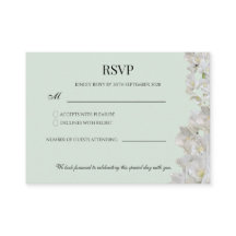 Tarjeta de RSVP de boda Flora elegante