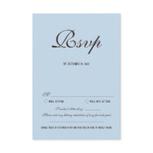 Tarjeta de RSVP de Boda Marrón y Azul