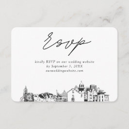 Recepción Tarjeta de RSVP de Boda Minimalista de El Paso