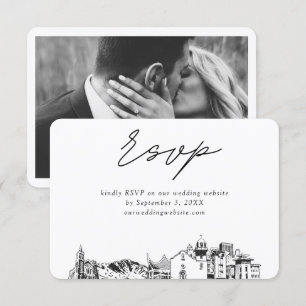 Recepción Tarjeta de RSVP de Boda Minimalista de El Paso
