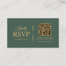 Tarjeta de RSVP de boda minimalista verde salvia