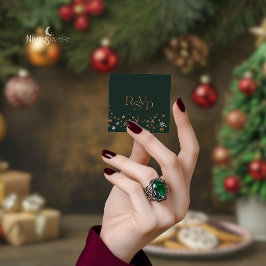 Recepción Tarjeta de RSVP de código QR de Navidad moderna en