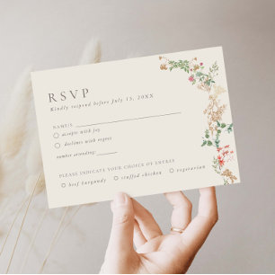 Recepción Tarjeta de RSVP de Encanto de Flor Silvestre Jardí