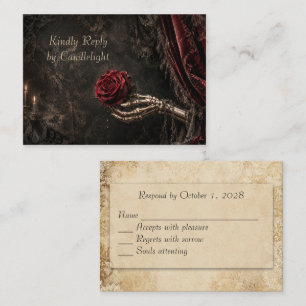 Recepción Tarjeta de RSVP de Halloween Gótico con Luz de Vel