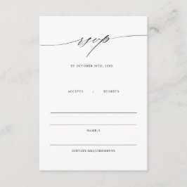 Recepción Tarjeta de RSVP de Inclusión de Boda Minimalista E
