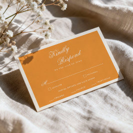 Recepción Tarjeta de RSVP de rayas preppy naranja rosa Apric