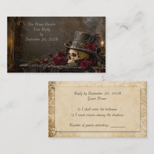 Recepción Tarjeta de RSVP de Steampunk Gótico