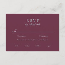 Tarjeta de RSVP de Viñedo con Monograma de Uva Azu