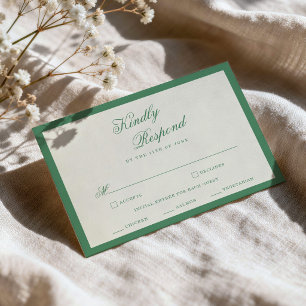 Recepción Tarjeta de RSVP del Club de Tenis Preppy Verde