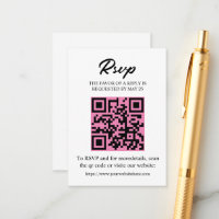 Tarjeta de RSVP editable con código QR, inserto de