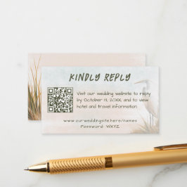 Recepción Tarjeta de RSVP en línea para boda costera con gar