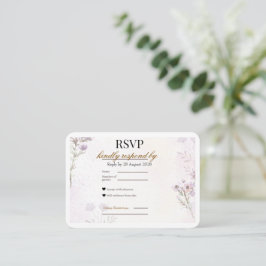 Recepción Tarjeta de RSVP floral minimalista moderna | Rosa 