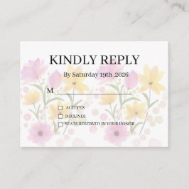 Recepción Tarjeta de RSVP Floral Rústica Gris Plateado Morad