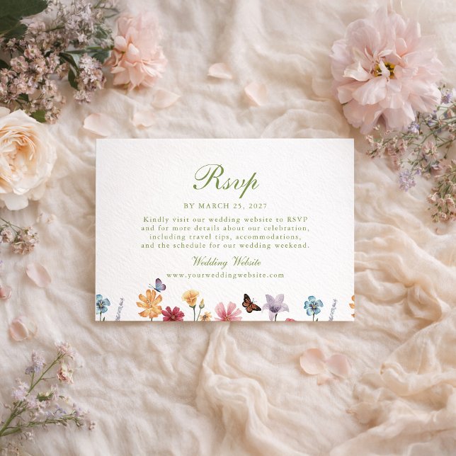 Recepción Tarjeta de RSVP para Boda en Jardín de Flores Silv (Subido por el creador)
