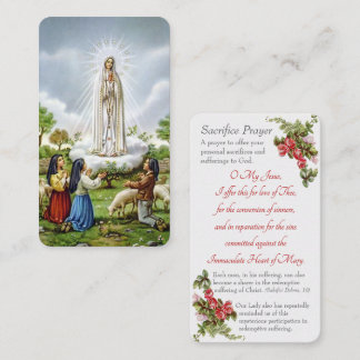 Recepción Tarjeta de "Sacrificio de Oración" de nuestra Seño