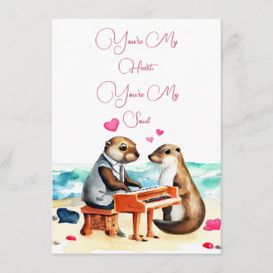 Recepción Tarjeta de saludo de amor Otter Couple Love