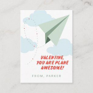 Recepción Tarjeta de San Valentín de clase de avión de papel