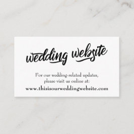 Recepción Tarjeta de sitio web de boda BW con tipografía min