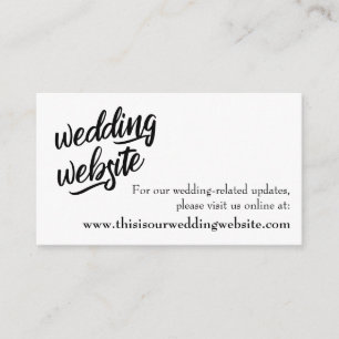 Recepción Tarjeta de sitio web de boda BW con tipografía min